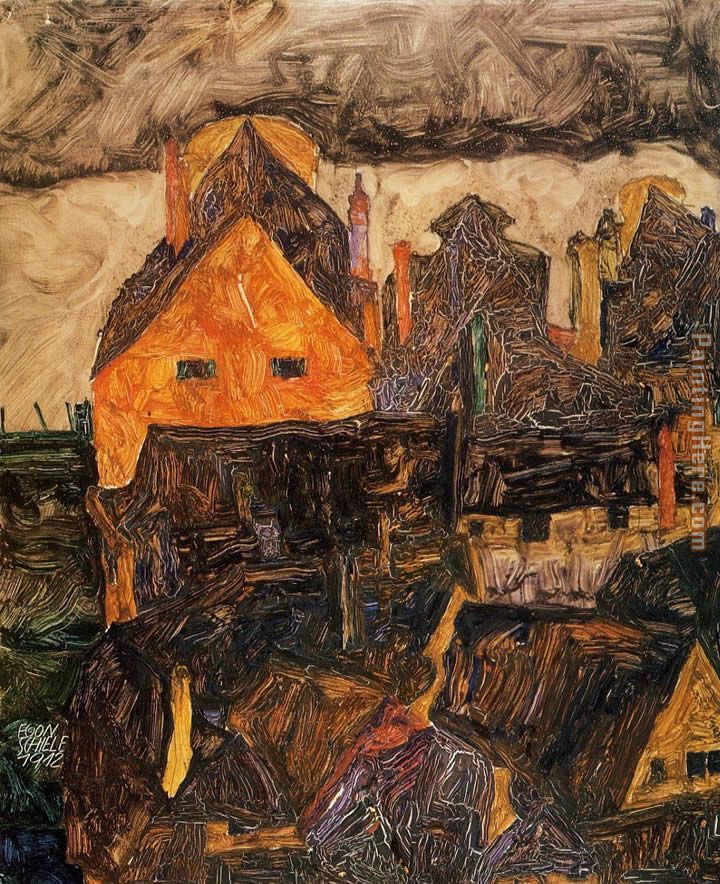 The Old City painting - Egon Schiele The Old City art painting
